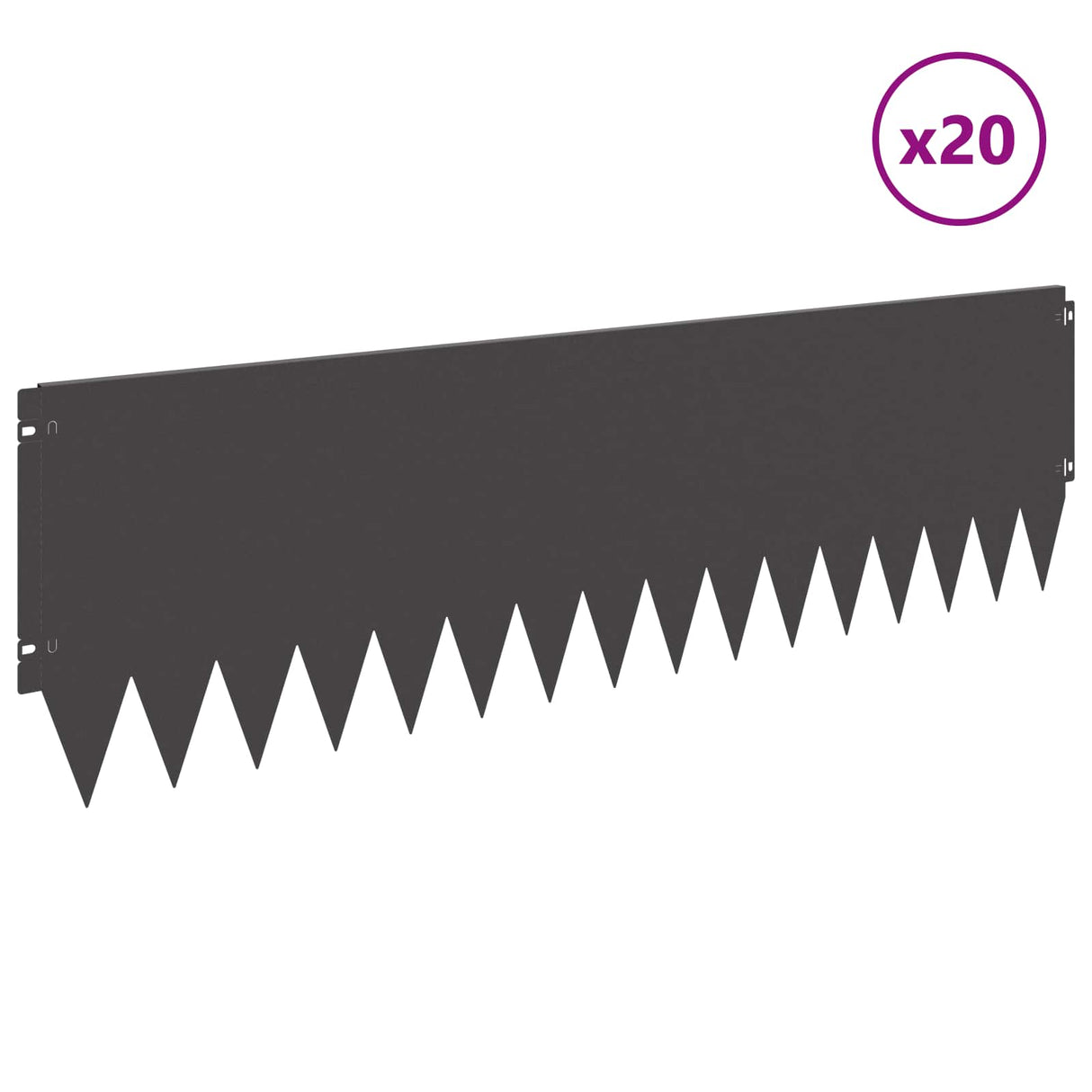 Lawn Edging 20 pcs 103 x 30 cm Steel Black
