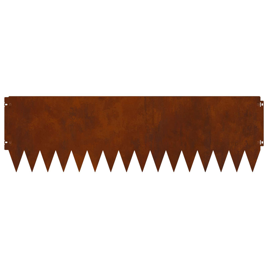 Lawn Edging 10 pcs 103 x 30 cm Steel Rusty
