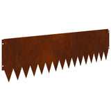Lawn Edging 20 pcs 103 x 30 cm Steel Rusty - Front View