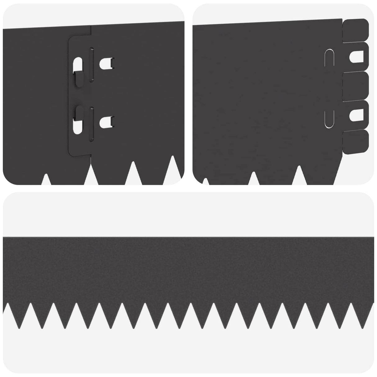 Lawn Edging 20 pcs 103 x 10 cm Steel Black