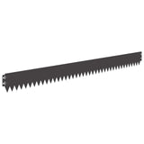 Lawn Edging 20 pcs 103 x 10 cm Steel Black - Front View