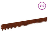 Lawn Edging 10 pcs 103 x 10 cm Steel Rusty