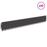 Lawn Edging 10 pcs 103 x 15 cm Steel Black