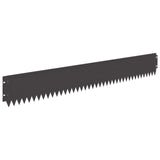 Lawn Edging 20 pcs 103 x 15 cm Steel Black