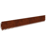 Lawn Edging 10 pcs 103 x 15 cm Steel Rusty