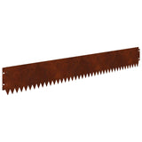 Lawn Edging 10 pcs 103 x 15 cm Steel Rusty