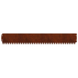 Lawn Edging 10 pcs 103 x 15 cm Steel Rusty - Rear View