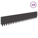 Lawn Edging 10 pcs 103 x 20 cm Steel Black