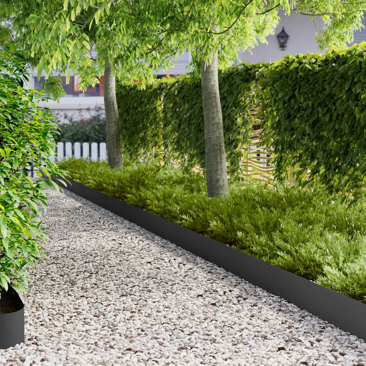 Lawn Edging 20 pcs 103 x 20 cm Steel Black