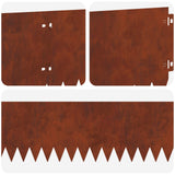 Lawn Edging 10 pcs 103 x 20 cm Steel Rusty - Low Angle