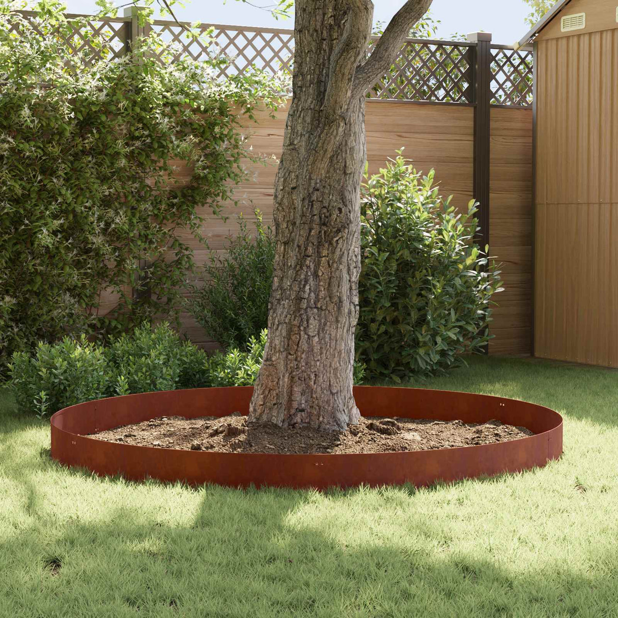 Lawn Edging 10 pcs 103 x 20 cm Steel Rusty