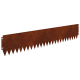 Lawn Edging 20 pcs 103 x 20 cm Steel Rusty - Close-Up Angle