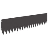 Lawn Edging 10 pcs 103 x 25 cm Steel Black - Front View