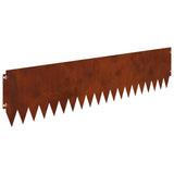 Lawn Edging 10 pcs 103 x 25 cm Steel Rusty