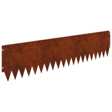 Lawn Edging 10 pcs 103 x 25 cm Steel Rusty - Close-Up Angle