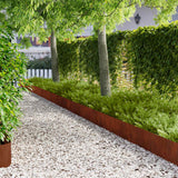 Lawn Edging 20 pcs 103 x 25 cm Steel Rusty