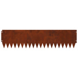 Lawn Edging 20 pcs 103 x 25 cm Steel Rusty