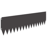 Lawn Edging 20 pcs 103 x 30 cm Steel Black - Front View