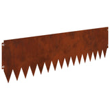 Lawn Edging 20 pcs 103 x 30 cm Steel Rusty - Front View