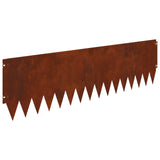 Lawn Edging 20 pcs 103 x 30 cm Steel Rusty - Close-Up Angle