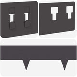 Lawn Edging 10 pcs 100 x 12 cm Steel Black