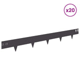 Lawn Edging 20 pcs 100 x 12 cm Steel Black