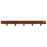 Lawn Edging 20 pcs 100 x 12 cm Steel Rusty