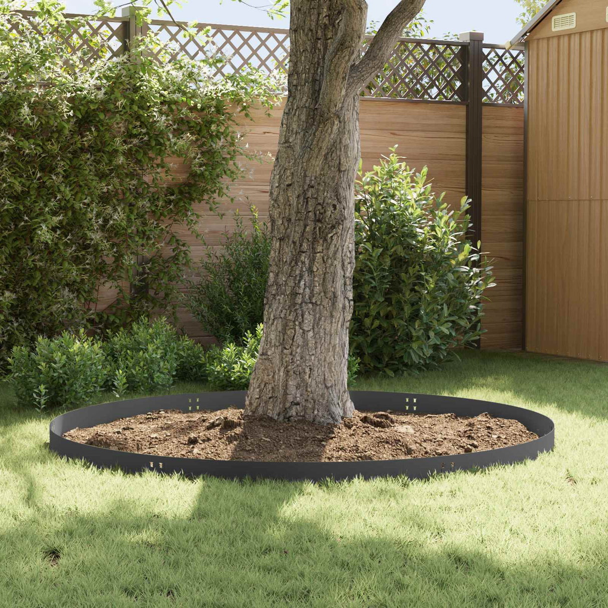 Lawn Edging 10 pcs 100 x 15 cm Steel Black