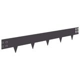 Lawn Edging 10 pcs 100 x 15 cm Steel Black - Front View