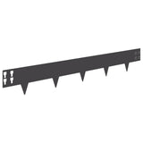 Lawn Edging 10 pcs 100 x 15 cm Steel Black - Rear View