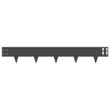 Lawn Edging 10 pcs 100 x 15 cm Steel Black - 45-Degree Angle
