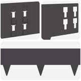 Lawn Edging 20 pcs 100 x 15 cm Steel Black
