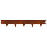 Lawn Edging 20 pcs 100 x 15 cm Steel Rusty