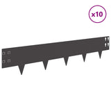 Lawn Edging 10 pcs 100 x 20 cm Steel Black