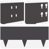Lawn Edging 20 pcs 100 x 20 cm Steel Black - Close-Up Angle