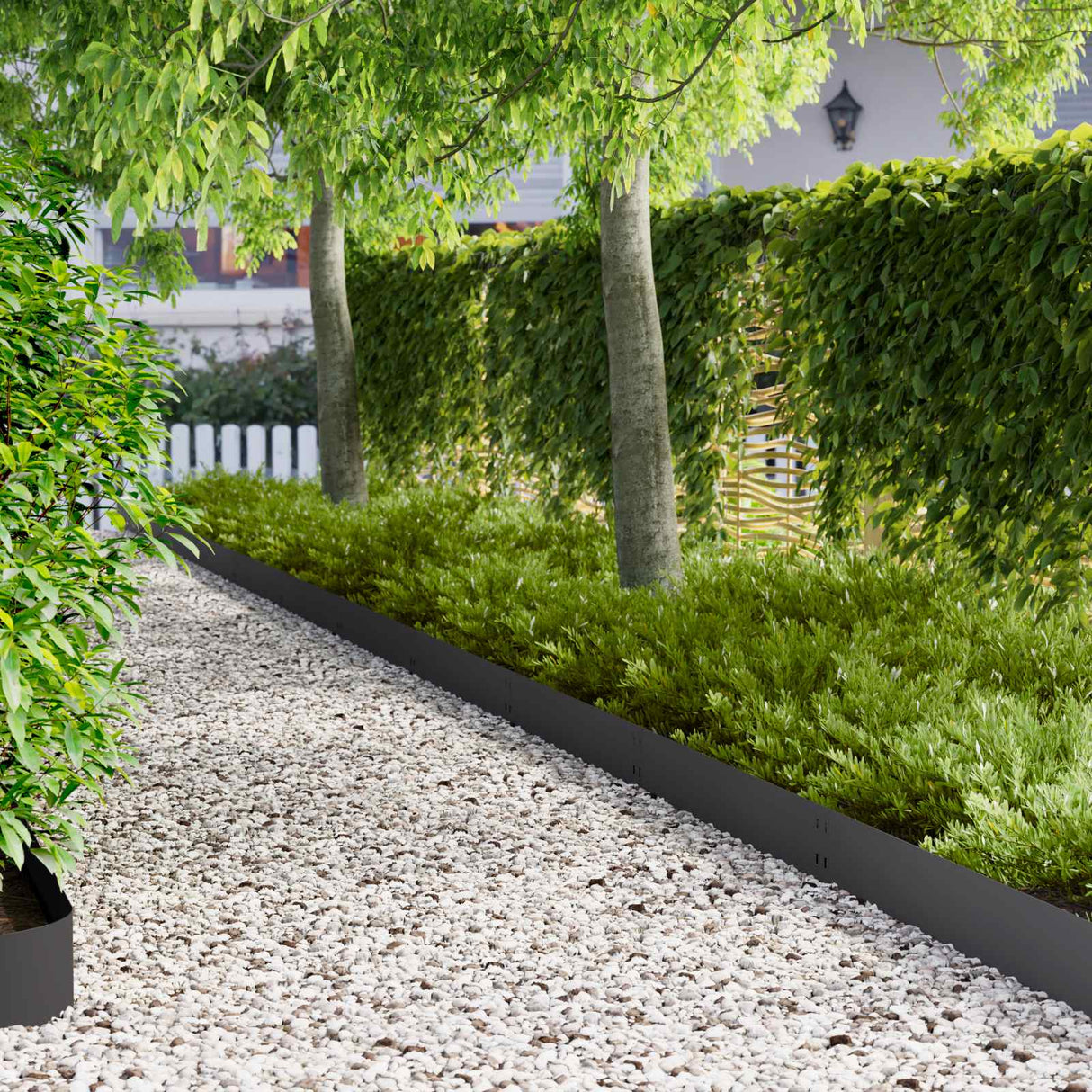 Lawn Edging 20 pcs 100 x 20 cm Steel Black