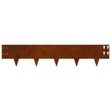 Lawn Edging 20 pcs 100 x 20 cm Steel Rusty