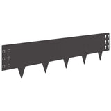 Lawn Edging 10 pcs 100 x 25 cm Steel Black - Front View
