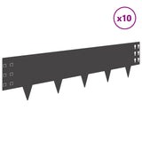 Lawn Edging 10 pcs 100 x 25 cm Steel Black
