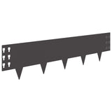 Lawn Edging 20 pcs 100 x 25 cm Steel Black - Rear View