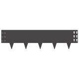 Lawn Edging 20 pcs 100 x 25 cm Steel Black - 45-Degree Angle