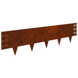 Lawn Edging 10 pcs 100 x 25 cm Steel Rusty