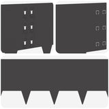 Lawn Edging 10 pcs 100 x 30 cm Steel Black - Close-Up Angle