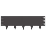 Lawn Edging 10 pcs 100 x 30 cm Steel Black - 45-Degree Angle