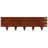 Lawn Edging 10 pcs 100 x 30 cm Steel Rusty