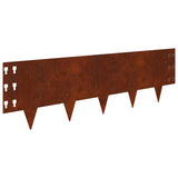 Lawn Edging 20 pcs 100 x 30 cm Steel Rusty