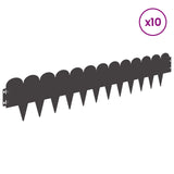 Lawn Edging 10 pcs 103 x 20 cm Steel Black - Side View