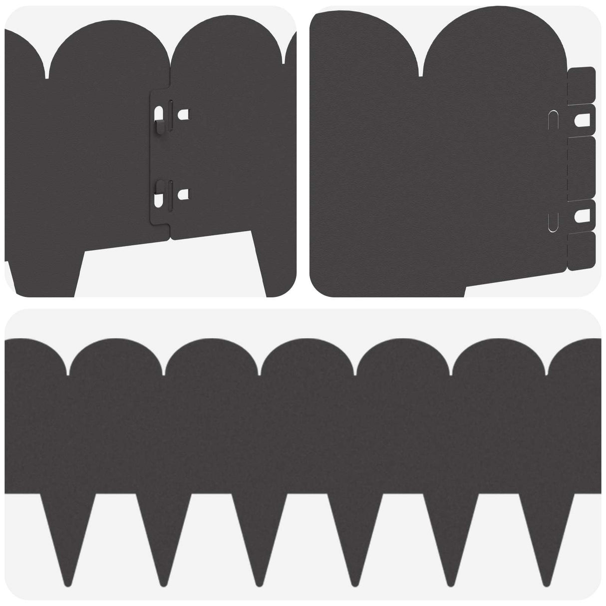Lawn Edging 20 pcs 103 x 20 cm Steel Black