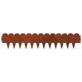Lawn Edging 10 pcs 103 x 20 cm Steel Rusty - Rear View