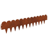 Lawn Edging 20 pcs 103 x 20 cm Steel Rusty